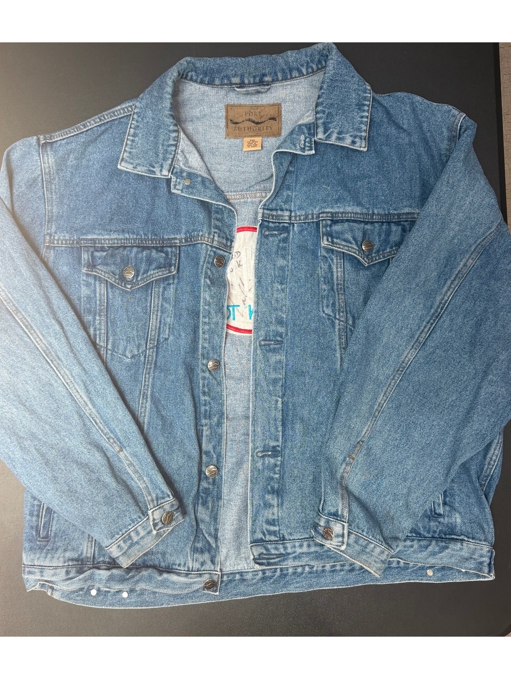 Vintage Port Authority Denim Jacket 2XL with Embroidered Collin Raye On Tour and